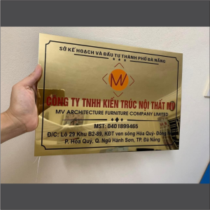 Bảng công ty inox gold - m12 (20x30cm) in UV