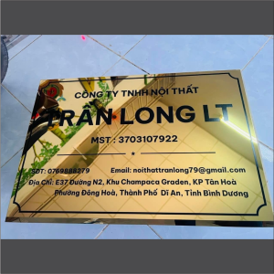 Bảng công ty niox gold - m13 (20x30cm) in UV